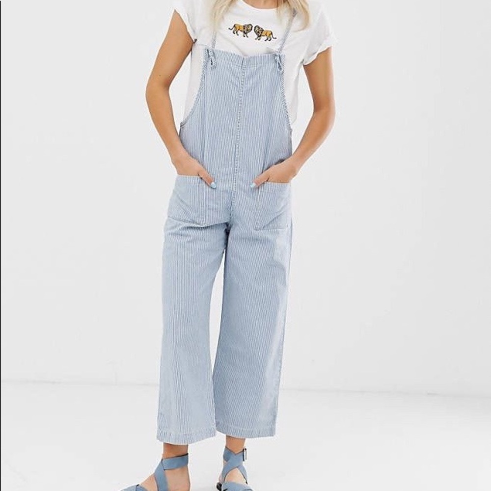 Striped overalls